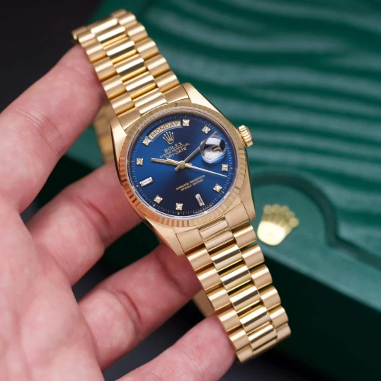 Rolex Day-Date 36mm 18048 Diamond Blue Dial