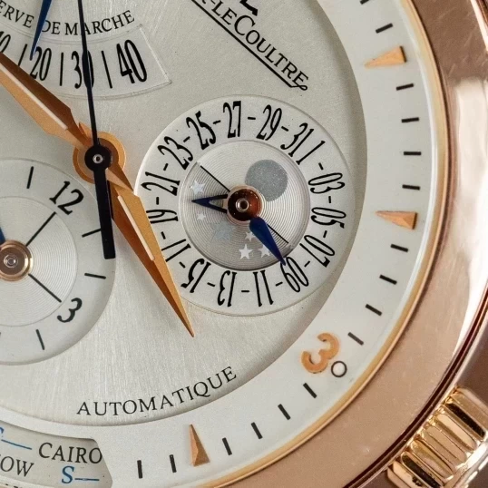 Jaeger LeCoultre 18k Moonphase Worldtime Power Reserve 40mm Q1502420 147.2.57.S