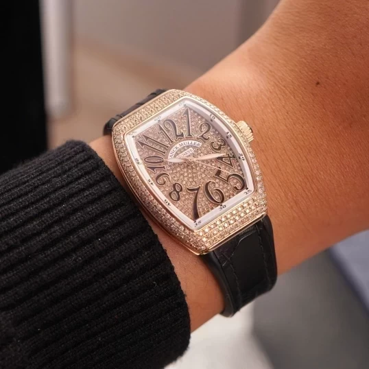 Franck Muller Vanguard V32 Rose Gold Full Diamonds