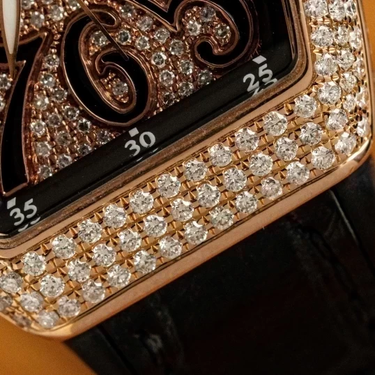 Franck Muller Vanguard V32 Rose Gold Full Diamonds