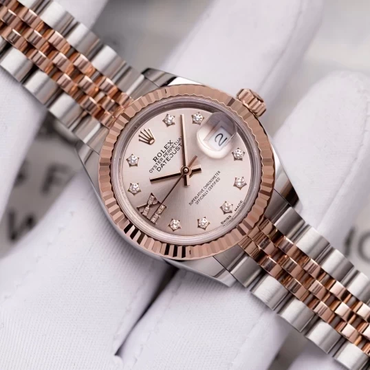 Rolex Oyster Perpetual Lady-Datejust 28mm 279171 Mặt số màu hoa hồng nạm kim cương hình ngôi sao