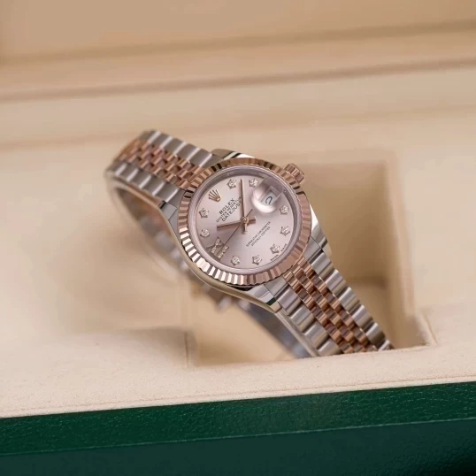 Rolex Oyster Perpetual Lady-Datejust 28mm 279171 Mặt số màu hoa hồng nạm kim cương hình ngôi sao