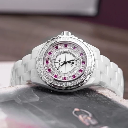 Chanel J12 White Ceramic Automatic Custom Bezel Diamonds 39mm