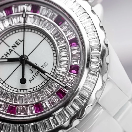 Chanel J12 White Ceramic Automatic Custom Bezel Diamonds 39mm