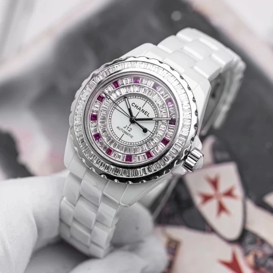 Chanel J12 White Ceramic Automatic Custom Bezel Diamonds 39mm