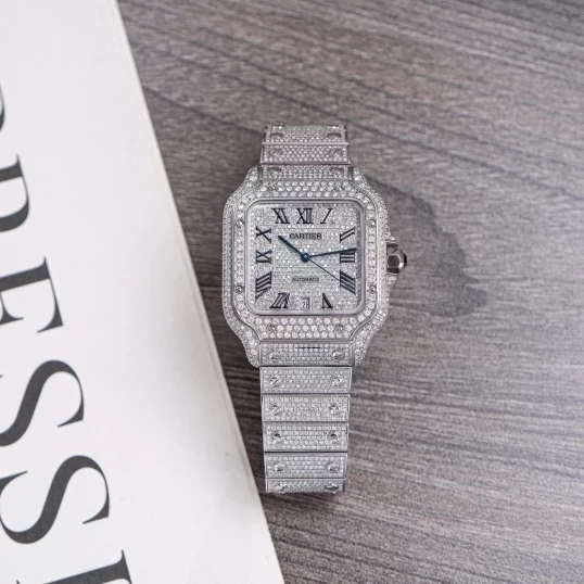 Cartier Santos Bussdown Diamond Roman Dial 40mm WSSA0018 (Fullbox 2022)