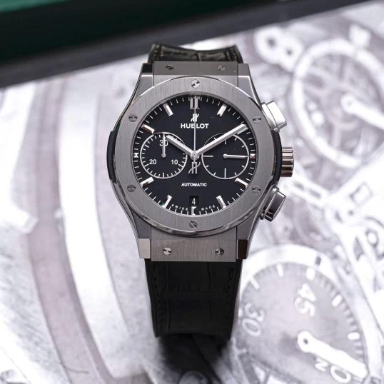 Hublot Classic Fusion Chronograph Titanium 45mm 521.NX.1171.LR Black Dial