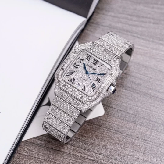 Cartier Santos Bussdown Diamond Roman Dial 40mm WSSA0018 (Fullbox 2020)