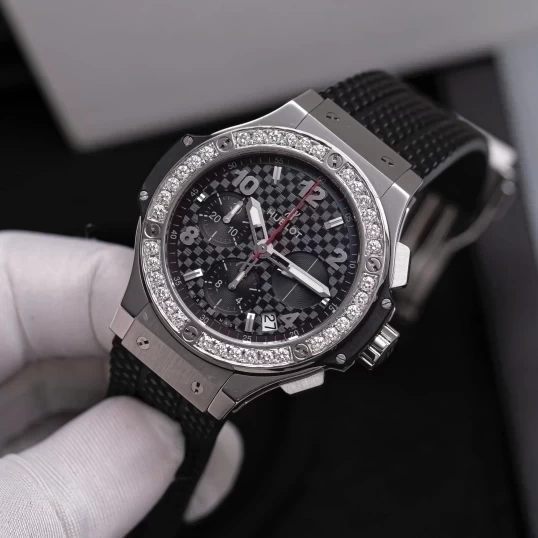 Hublot Big Bang Original Steel Ceramic 41mm 341.SB.131.RX Custom diamond bezel