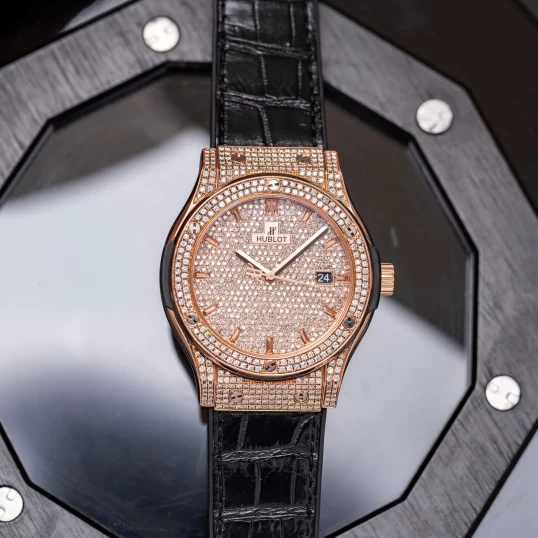 Hublot Classic King Gold Full Diamond Custom 42mm 542.OX.8980.LR