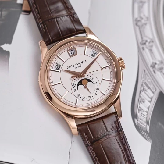 Patek Philippe Complications 40mm 5205R-001 Annual Calendar Moonphase White