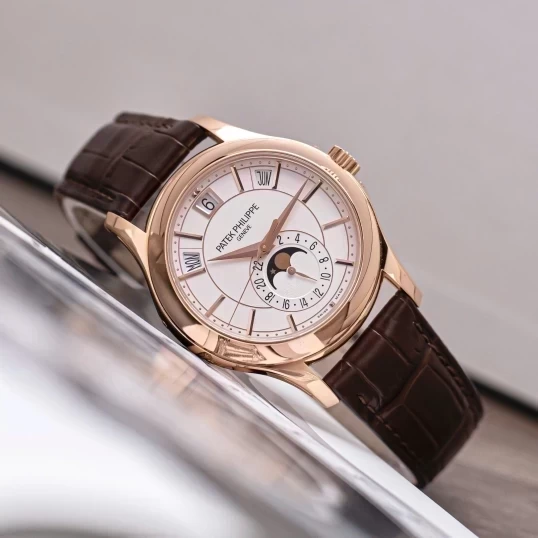 Patek Philippe Complications 40mm 5205R-001 Annual Calendar Moonphase White