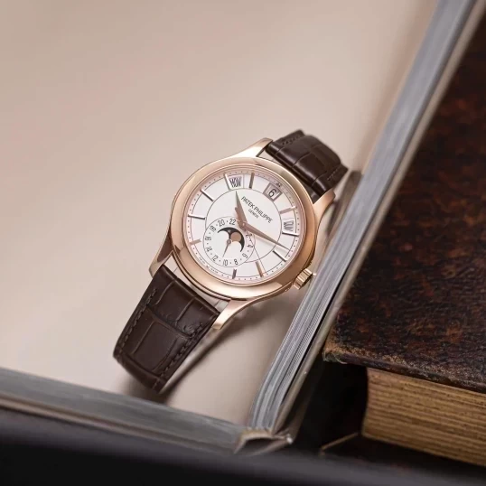 Patek Philippe Complications 40mm 5205R-001 Annual Calendar Moonphase White