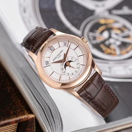 Patek Philippe Complications 40mm 5205R-001 Annual Calendar Moonphase White