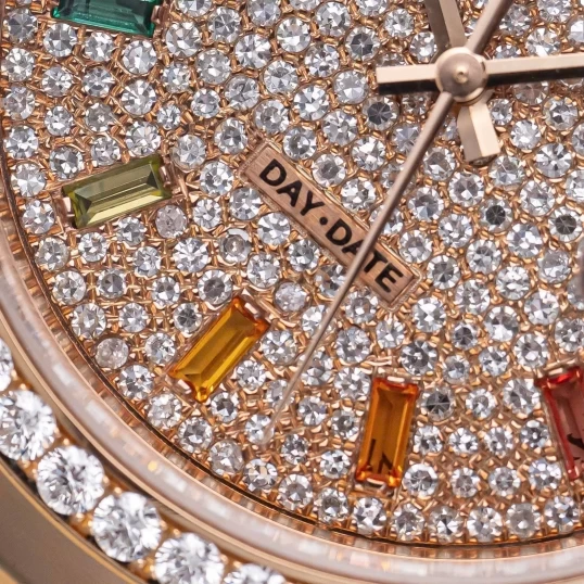 Rolex Oyster Perpetual Day-Date 36mm 118235 Custom Diamonds Dial
