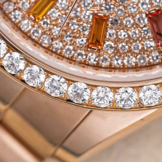 Rolex Oyster Perpetual Day-Date 36mm 118235 Custom Diamonds Dial