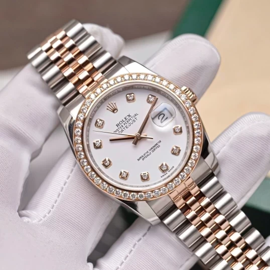 Rolex Oyster Perpetual Datejust 36mm 116231  Mặt số men trắng, Diamond Bezel