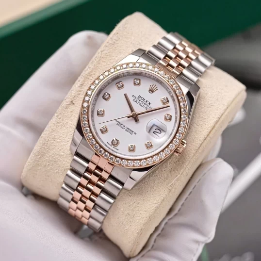 Rolex Oyster Perpetual Datejust 36mm 116231  Mặt số men trắng, Diamond Bezel