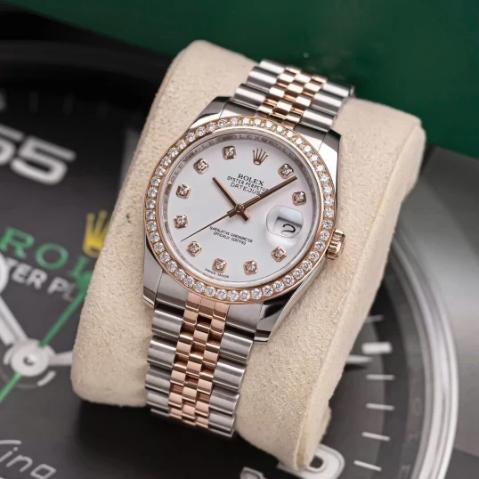 Rolex Oyster Perpetual Datejust 36mm 116231  Mặt số men trắng, Diamond Bezel