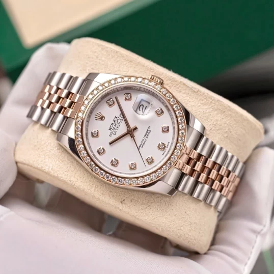 Rolex Oyster Perpetual Datejust 36mm 116231  Mặt số men trắng, Diamond Bezel