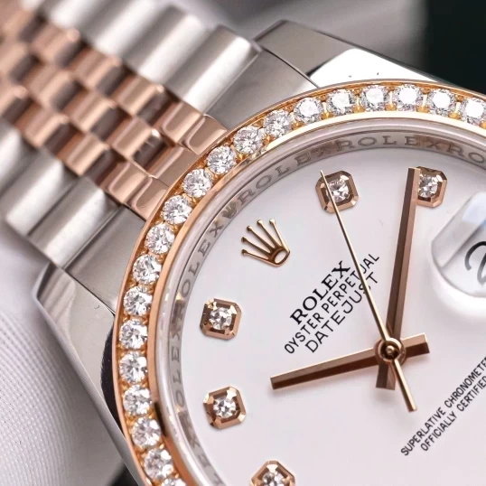 Rolex Oyster Perpetual Datejust 36mm 116231  Mặt số men trắng, Diamond Bezel