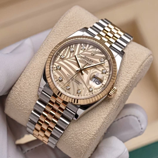 Rolex Oyster Perpetual Datejust 36mm Ref. 126233  Champagne Palm Motif Dial