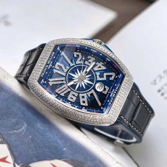 Franck Muller Yachting V41 Custom Diamond Blue Dial