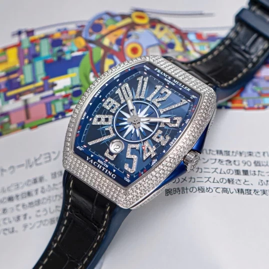 Franck Muller Yachting V41 Custom Diamond Blue Dial