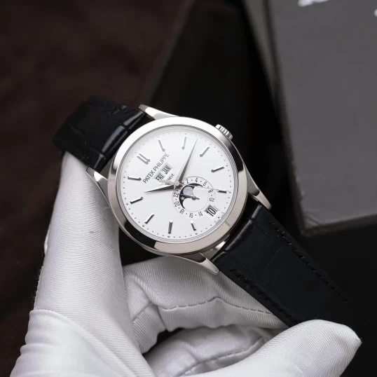 Patek Philippe Complications 38.5mm 5396G-011 Annual Calendar Moon Phases White Gold