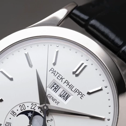 Patek Philippe Complications 38.5mm 5396G-011 Annual Calendar Moon Phases White Gold