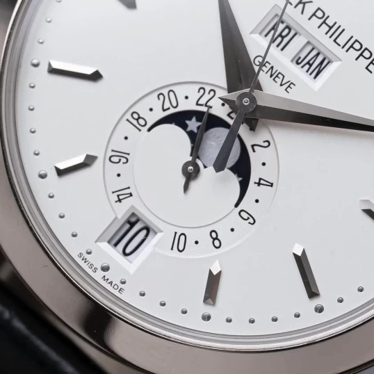 Patek Philippe Complications 38.5mm 5396G-011 Annual Calendar Moon Phases White Gold