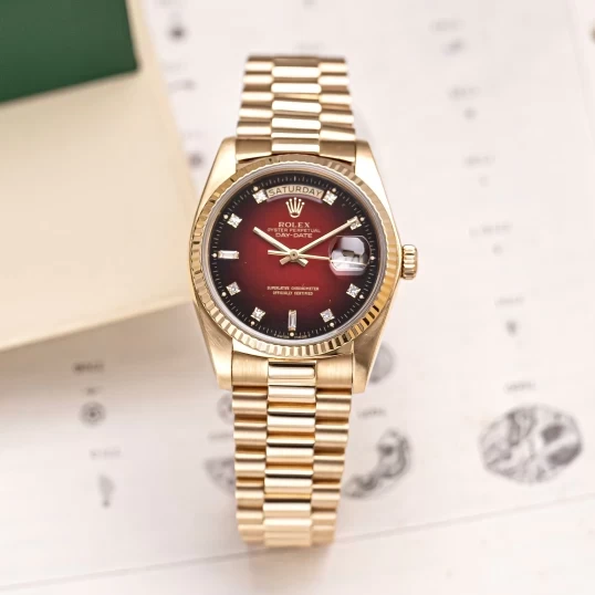 Rolex Oyster Perpetual Day-Date 36mm Ref. 18038 – Ombre Red Dial