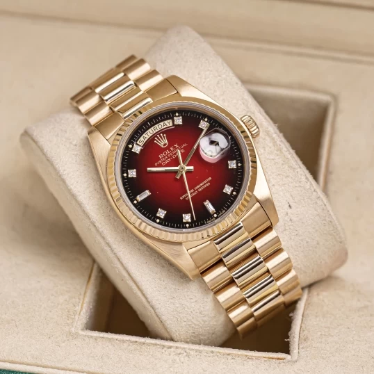Rolex Oyster Perpetual Day-Date 36mm Ref. 18038 – Ombre Red Dial