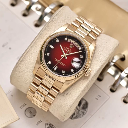 Rolex Oyster Perpetual Day-Date 36mm Ref. 18038 – Ombre Red Dial