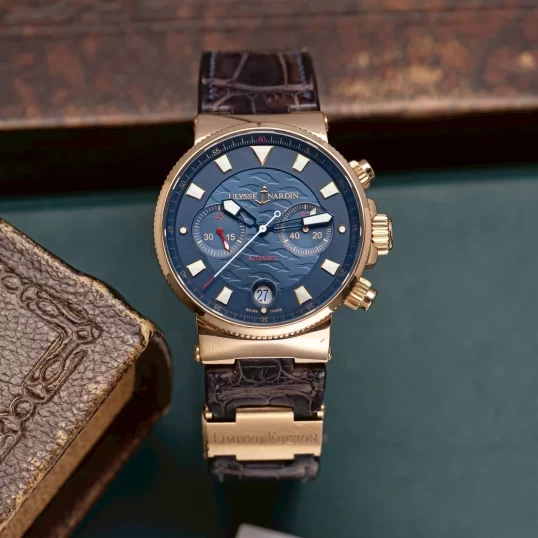Ulysse Nardin Maxi Marine Chronograph Blue Seal 45mm Limited Edition 356-68 – Rose Gold