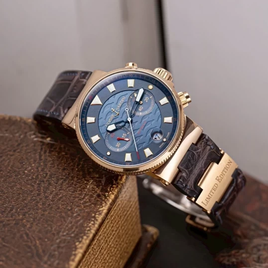 Ulysse Nardin Maxi Marine Chronograph Blue Seal 45mm Limited Edition 356-68 – Rose Gold
