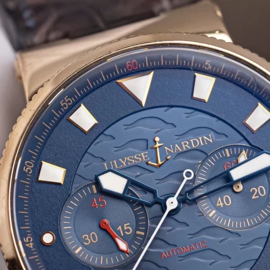 Ulysse Nardin Maxi Marine Chronograph Blue Seal 45mm Limited Edition 356-68 – Rose Gold
