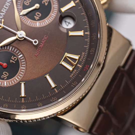 Ulysse Nardin Maxi Marine Chronograph 356-66/355 Rose Gold Brown Dial