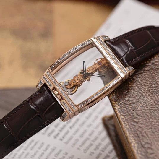 Corum Golden Bridge 43mm Rose Gold Baguette Diamonds Custom – Ref. 113.750.55