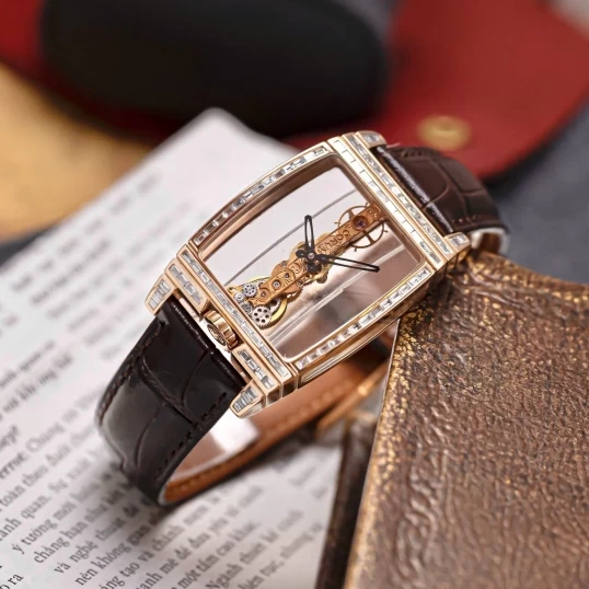 Corum Golden Bridge 43mm Rose Gold Baguette Diamonds Custom – Ref. 113.750.55