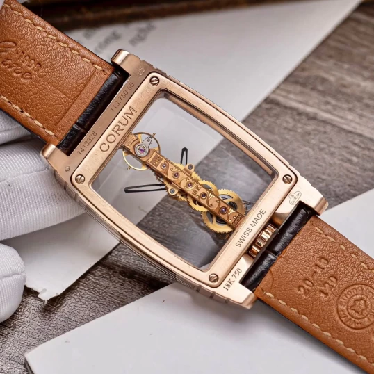Corum Golden Bridge 43mm Rose Gold Baguette Diamonds Custom – Ref. 113.750.55