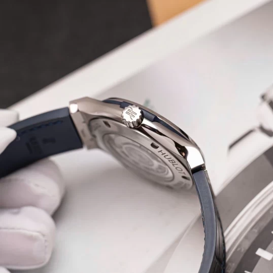 Hublot Classic Fusion 42mm Titanium Blue Dial Custom Diamonds – Ref. 542.NX.7170.LR