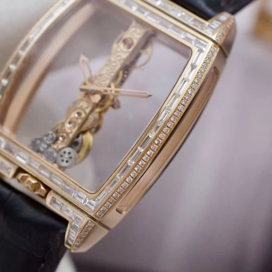 Corum Golden Bridge 18K Rose Gold Ref. 113.160.55/0002 0000 – Custom Baguette Diamonds