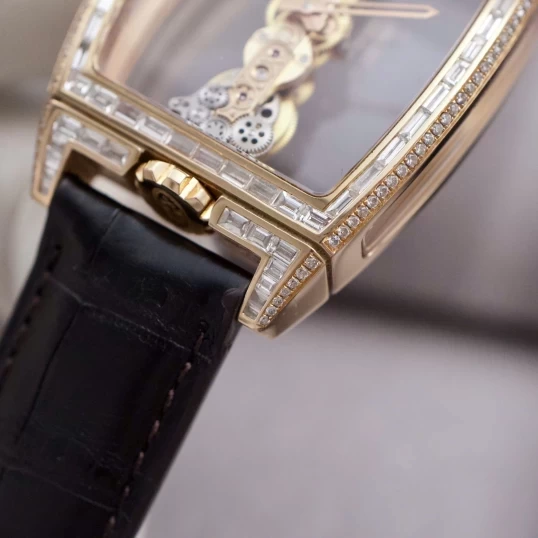 Corum Golden Bridge 18K Rose Gold Ref. 113.160.55/0002 0000 – Custom Baguette Diamonds