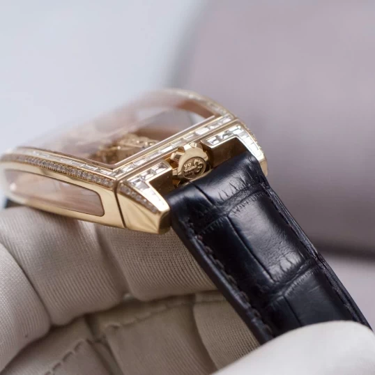 Corum Golden Bridge 18K Rose Gold Ref. 113.160.55/0002 0000 – Custom Baguette Diamonds