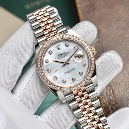 Rolex Oyster Perpetual Datejust 36mm 126231 Mop Dial Bezel Diamonds Custom