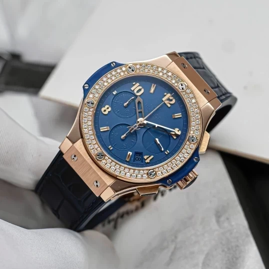Hublot Big Bang Chronograph 41mm King Gold Blue Diamonds Ref. 341.PL.5190.LR.1104