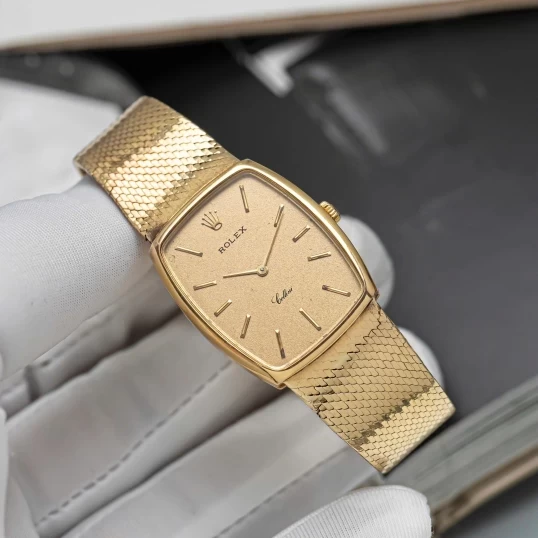 Rolex Cellini 3807 Tonneau Watches Index 18K Gold