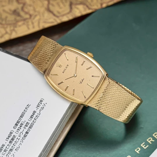 Rolex Cellini 3807 Tonneau Watches Index 18K Gold