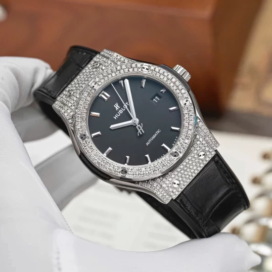 Hublot Classic Fusion Titanium 42mm 542.NX.1171.LR Custom Full Pave Diamonds